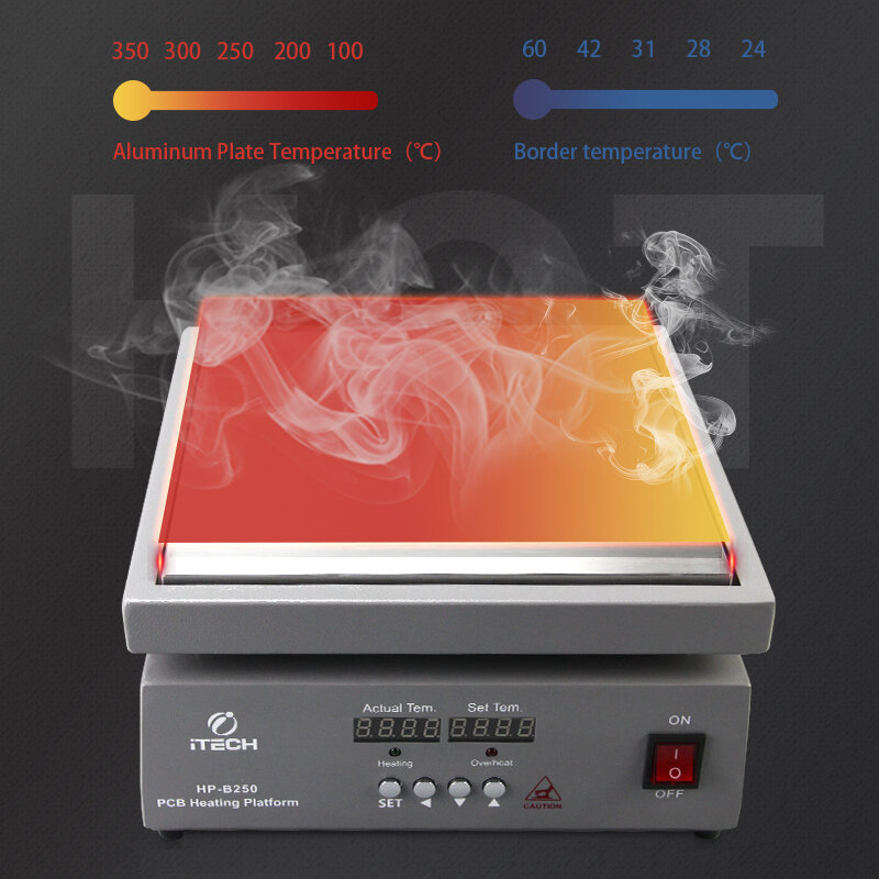Plaque chauffante constante de la température d'affichage numérique polyvalente de la plate-forme de chauffage de carte PCB de haute performance HP-B100/B150/B180