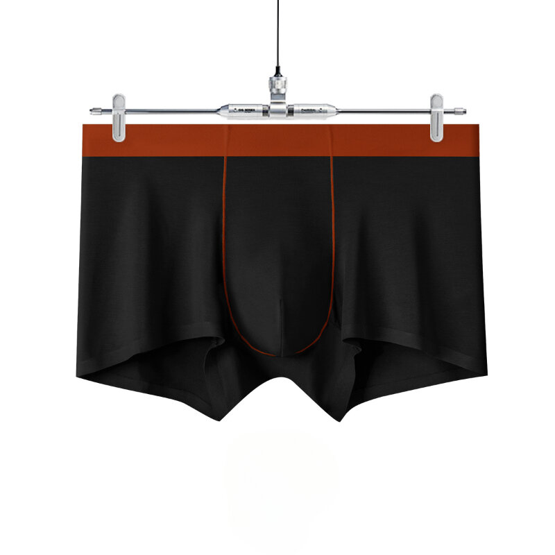 Men Trunks Modal Mulberry Silk Breathable Boxers Mid-Rise Seamless  Contrasting Panties Soft U Convex Pouch Underpants Male
