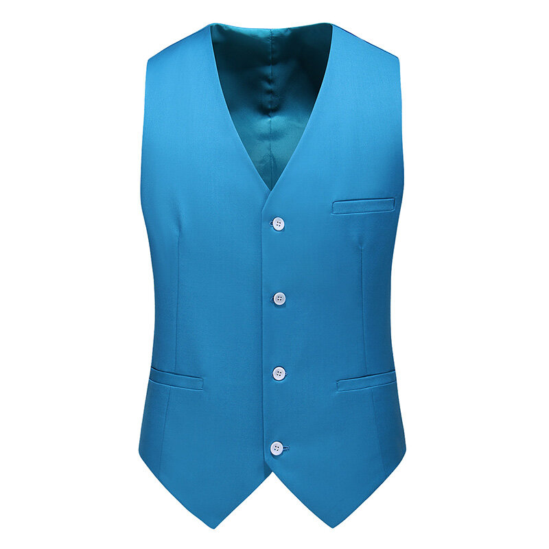 New Brand Clothing Men's Business Casual Suit Vest/Men's Gentleman Banquet Wedding 17 Solid Color Vest S-6XL