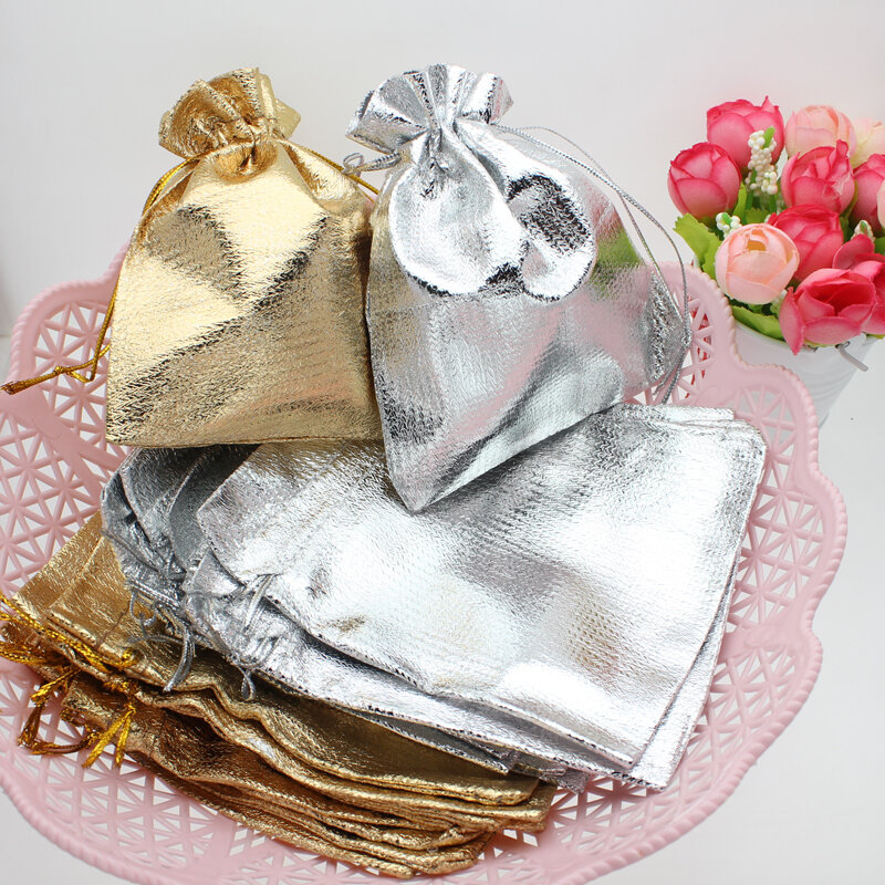 Caixa de jóias pequena bolsa drawstring bags 1 pces 9x12 cm cor múltipla adequado para o presente da festa do anel de casamento