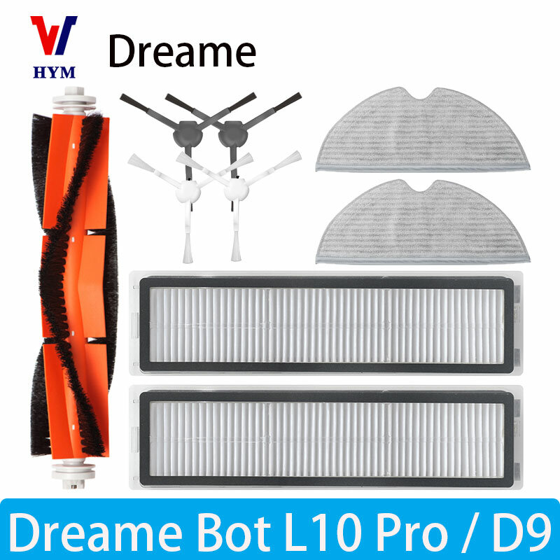 For Dreame D9 / D9 Max / L10 Pro / Trouver LDS Finder Robot Vacuum Roller Side Brush Mop Filter Spare Part Accessories