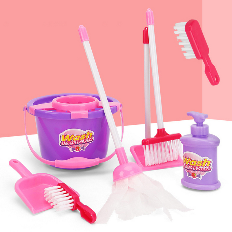7 szt. Zestaw narzędzi do czyszczenia, zamiatanie, zestaw zabawki dla dzieci, udawać zabawki, plastikowe narzędzia dla dzieci