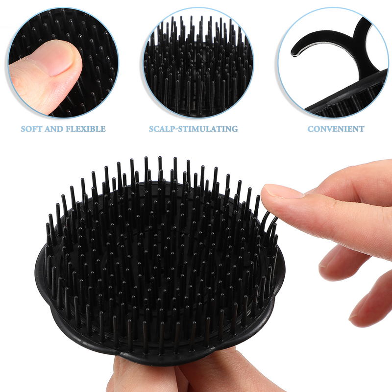 4pcs Black Hair Comb Hair Brushs Round Comb Women Men Shower Brush Hair Scalp Shower Wash Clean Hair Tool Brush