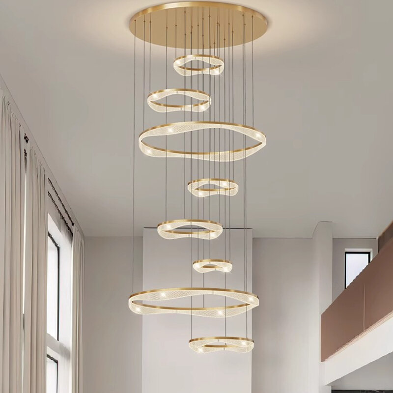 Moderne Home Decor Led Lights Hanglamp Lampen Fortrap Kroonluchters Voor Woonkamer Hanging Licht Binnenverlichting