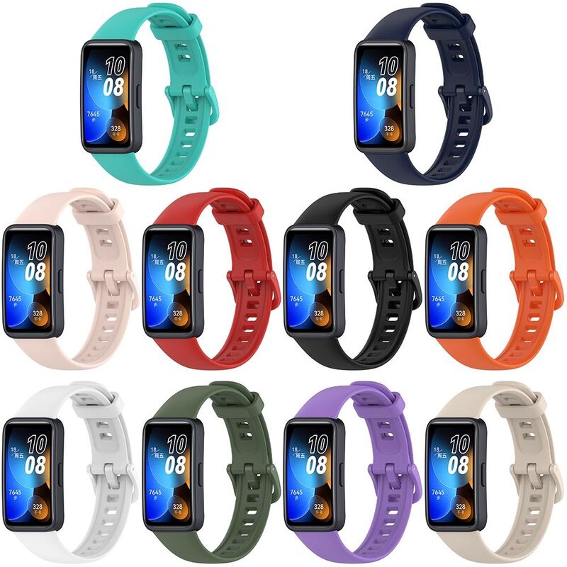 Bracelet de montre en silicone souple pour Huawei Band 8, bracelet de remplacement, bracelet de sport, accessoires Smartwatch