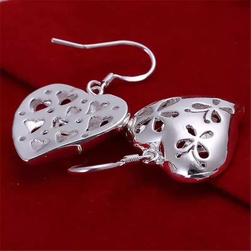 925 Sterling Silver Earrings Fashion Jewelry Elegant Woman Creativity Charm Heart Drop Earrings Trendsetter Christmas Gifts