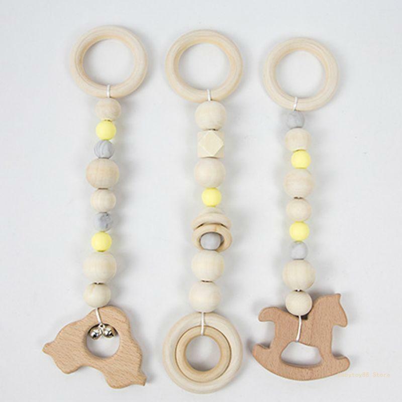 Y4UD 3 sztuk/zestaw gryzak dla dziecka zabawka rama gimnastyczna gra wisiorki sensoryczny przedszkole pierścień-zabawka do