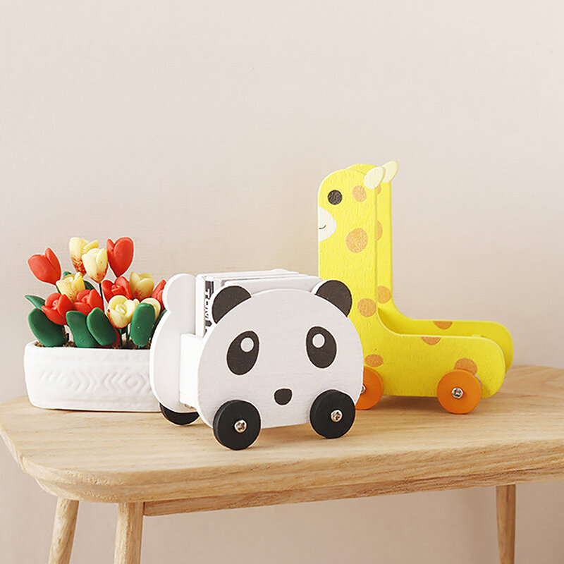Dollhouse Miniature Panda Trolley, Rack De Armazenamento De Girafas, Decoração De Móveis, Acessórios De Casa De Boneca, 1:12