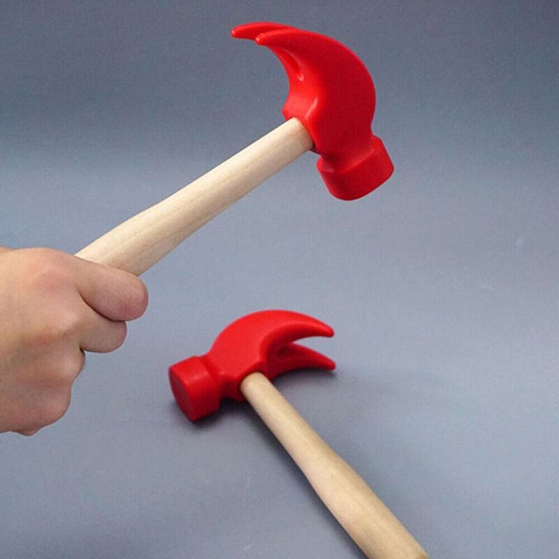 Children Wooden Hammer Baby Claw Hammer Toy Simulation Hammer Toys Maintenance Tools Knocking Toys For Kids