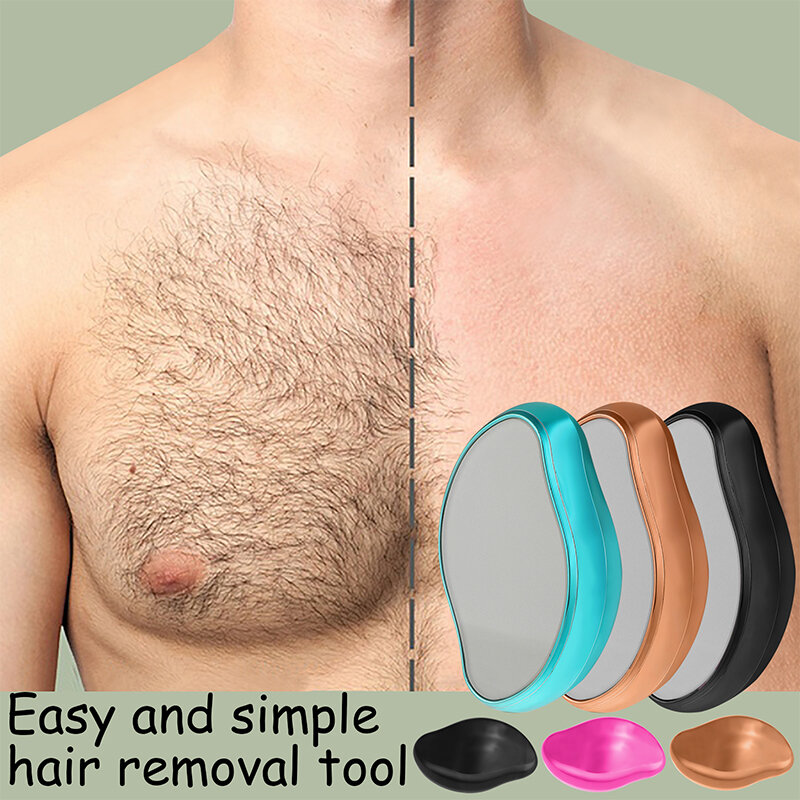 Removedor de cabelo de cristal de cristal removedor de cabelo mágico indolor esfoliação ferramenta de remoção do cabelo para mulheres homens perna braço de volta reutilizável