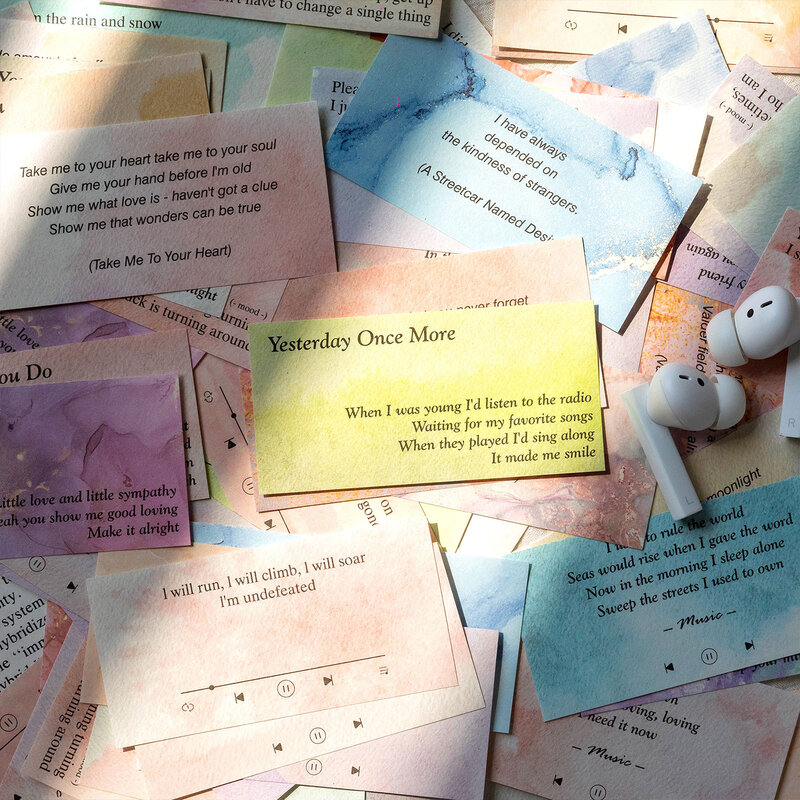 Journamm-Papel de decoración de frases en inglés, materiales de álbum de recortes DIY, Collage, diario de chatarra, papelería creativa, papel de notas, 100 unids/lote por paquete