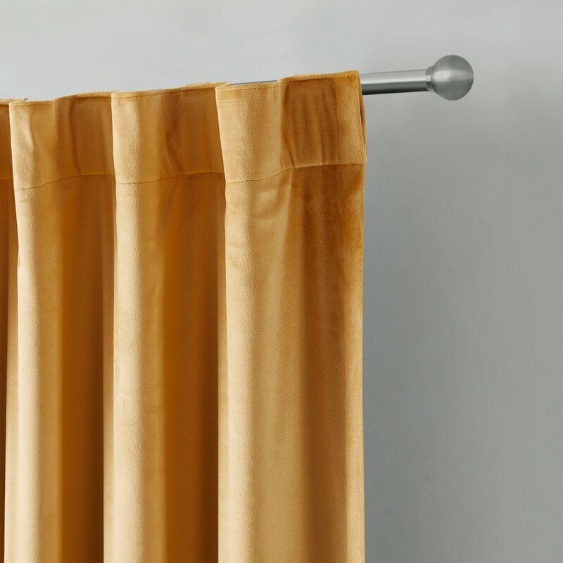 Golden Velvet Rod Pocket 100% Blackout Curtain, 52" x 95"