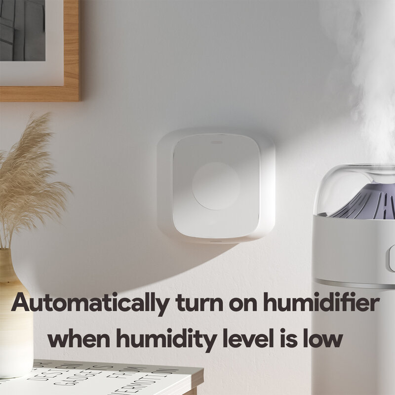 Tuya Zigbee Tombol Refresh Sensor Kelembaban Suhu Pintar Dalam Ruangan Hygrometer Alexa Google Monitor Jarak Jauh Waktu Nyata