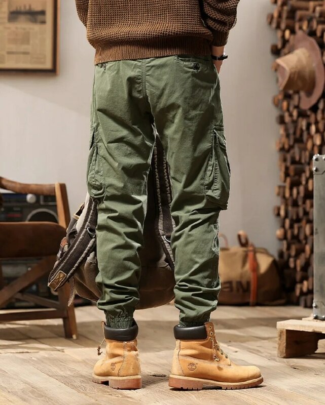 Wiosenne nowe męskie kilka kieszeni spodnie Cargo męskie na co dzień bawełniane spodnie wojskowe jesienne spodnie spodnie w dużym rozmiarze spodnie męskie