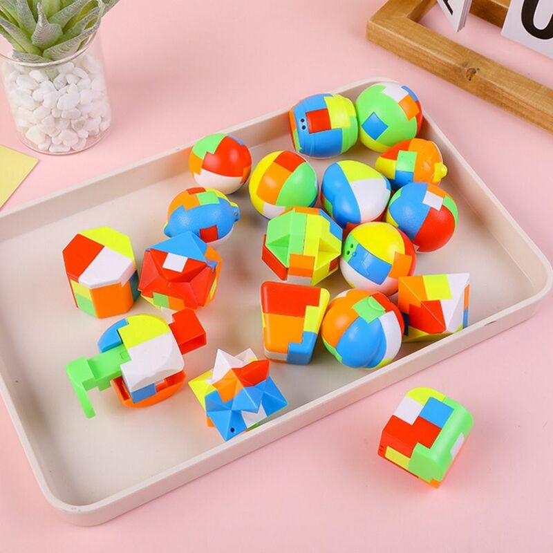 Colorful Educational Multi-shape Luban Lock Toys for Kids Brain Teaser 3D Puzzle Montessori Brain Challenge Game