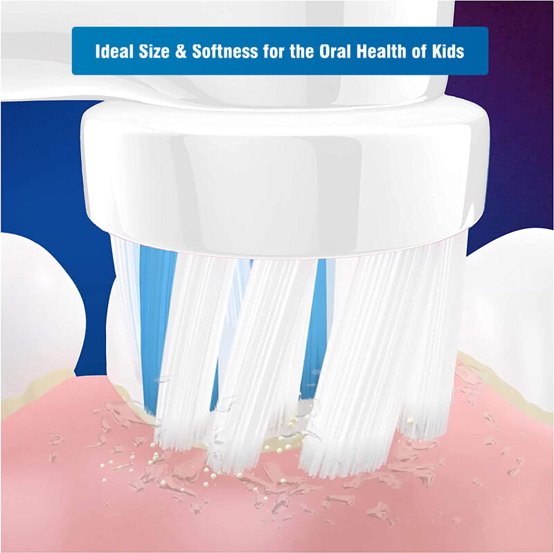 Oral B EB10 sikat gigi elektrik anak-anak, sikat gigi pengganti kepala bulat kecil lembut isi ulang