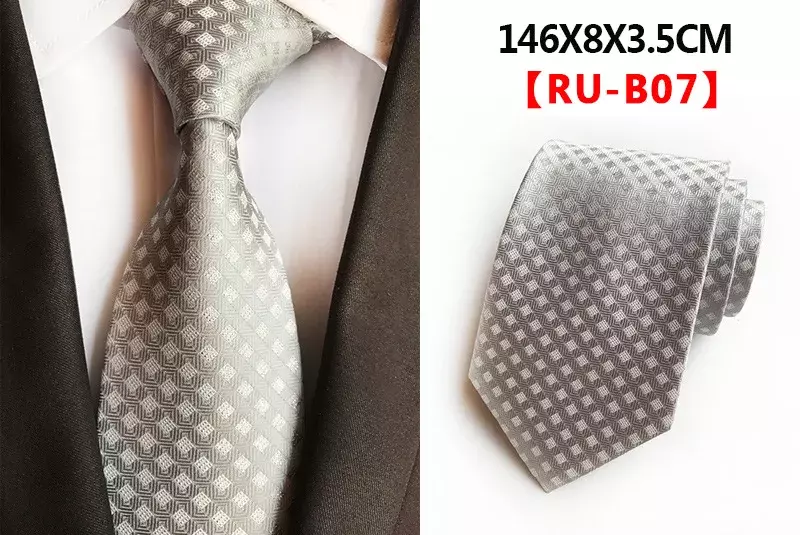 Corbata de Jacquard de 8CM para hombre, traje de negocios, accesorios formales a rayas a cuadros, envío gratis