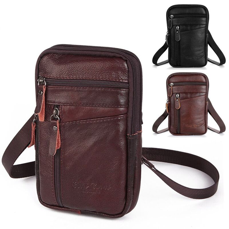 Waterproof Sport Card Holder Phone Pouch Bags Shoulder Belt Bag Waist Bag Leather Belt Bum