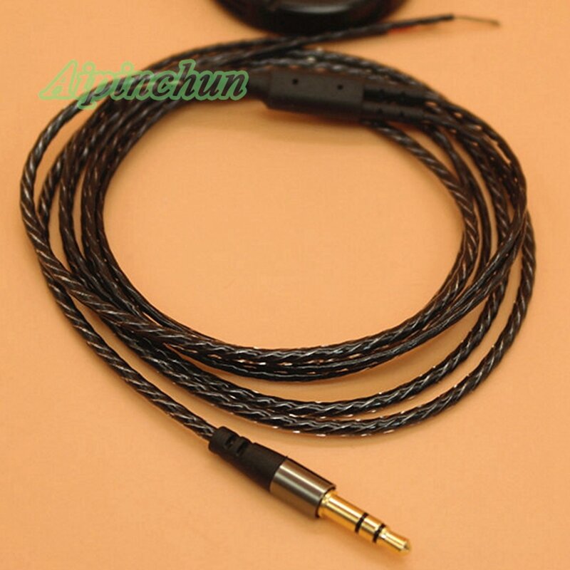 Aipinchun-conector de 3 polos de 3,5mm, Cable de Audio para auriculares, repuesto de reparación de auriculares, 18 cables de núcleo de cobre, 125cm, AA0198