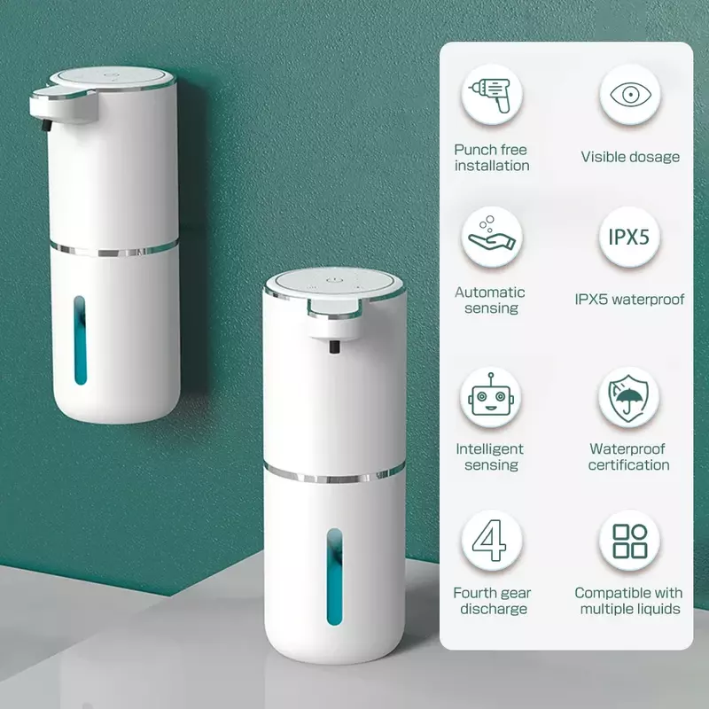 Dispenser sabun elektrik pengisian daya induksi, dispenser sabun listrik tangan rumah tangga otomatis hotel