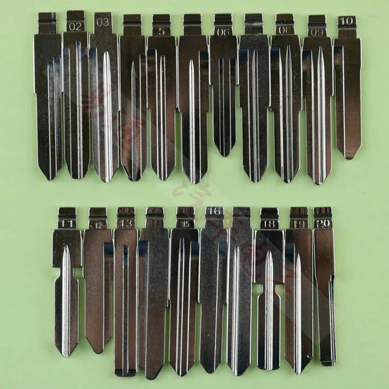 24Pcs/Lot Folding key blade Full Types Car key embryo replacing the key head Remote Key Blade Middle Slot NO 01-20