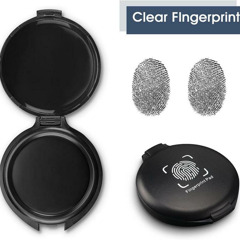 Fingerprint Ink Pad para Notário Suprimentos, Segurança ID Cards, Thumbprint Kit