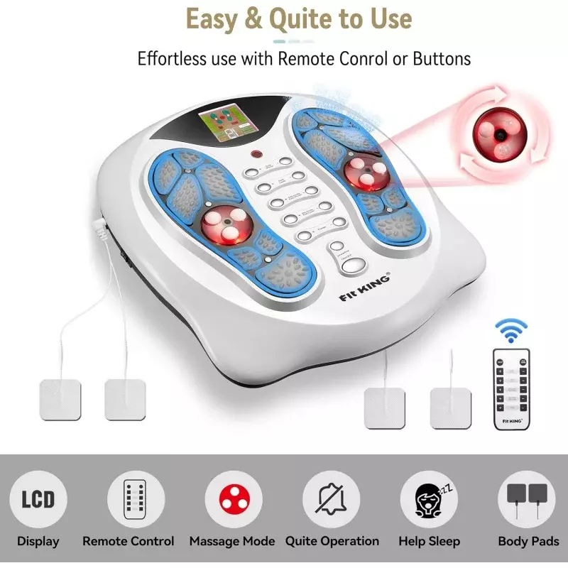 FIT KING Neuropathy Pain Relief for Feet Massager, EMS Foot Massager for Neuropathy with TENS Pads,Foot Circulation Stimulator f