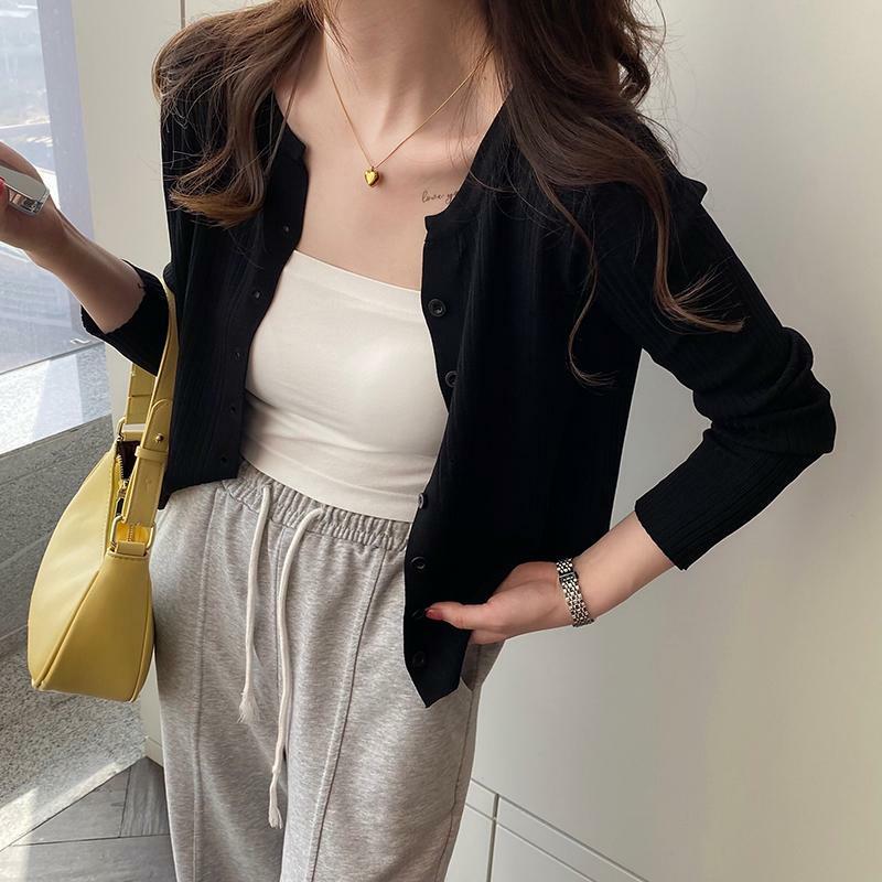 2024 New Summer Elegant Fashion Solid Color Women's Shirt Retro Korean Style Loose Sweet Button Open Stitch Long Sleeve Y2K Tops
