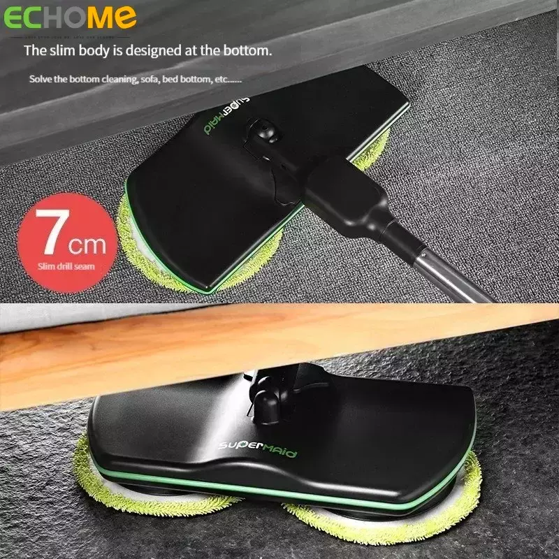 Echome Draadloze Elektrische Dweilen 360 ° Roterende Mop Wassen Handheld Duw Huishoudelijke Vloer Dweil Reinigingstools Scrubber Smart Cleaner