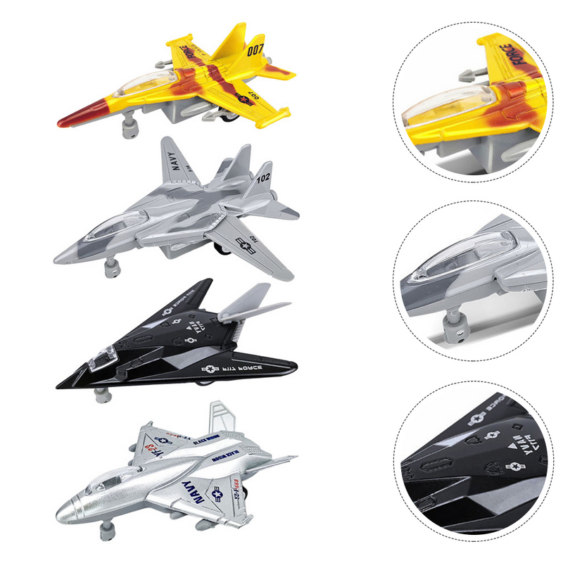 4 pezzi modello di aereo da combattimento in lega modello di aereo inerziale giocattoli divertenti giocattoli per bambini