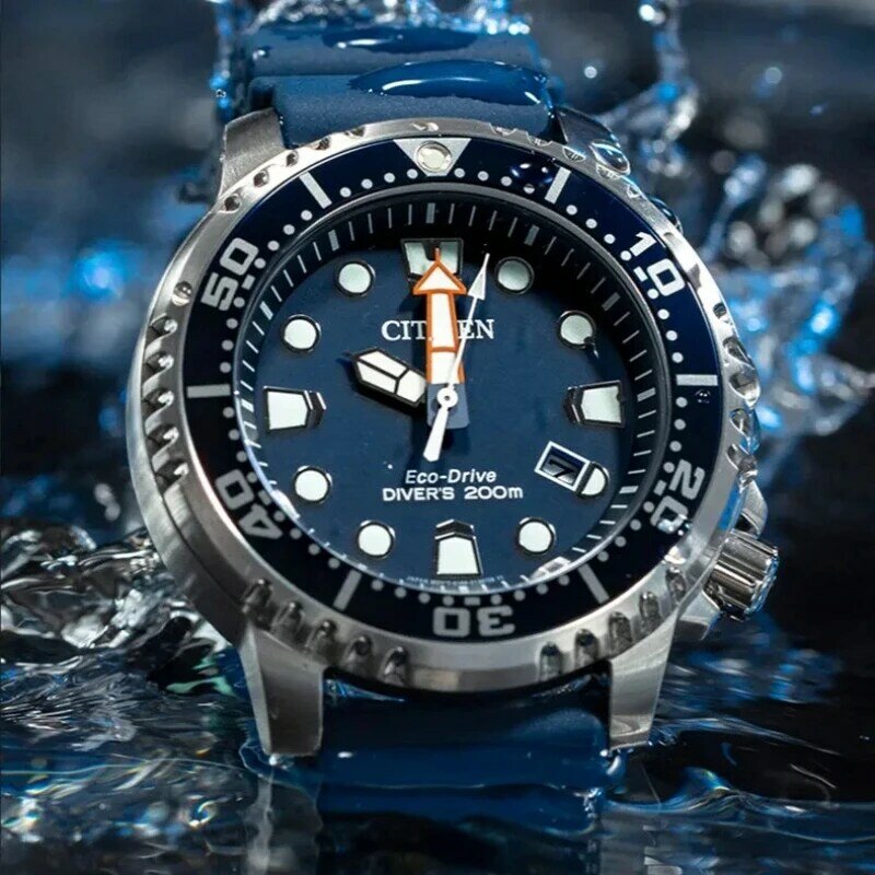 BN0150 reloj deportivo de lujo para hombre, pulsera de cuarzo con correa de silicona, diseño resistente al agua, serie eco-drive, 2024