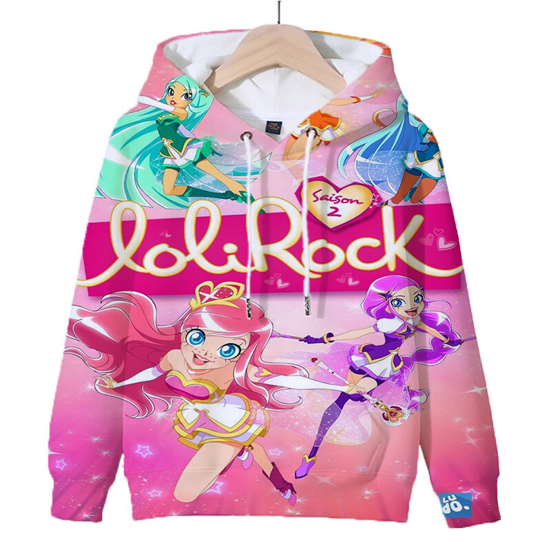 Sudaderas con capucha de LoliRock con estampado 3D para niños, Tops para niños y niñas, jersey de manga larga, prendas de vestir de dibujos animados, Sudadera Escolar