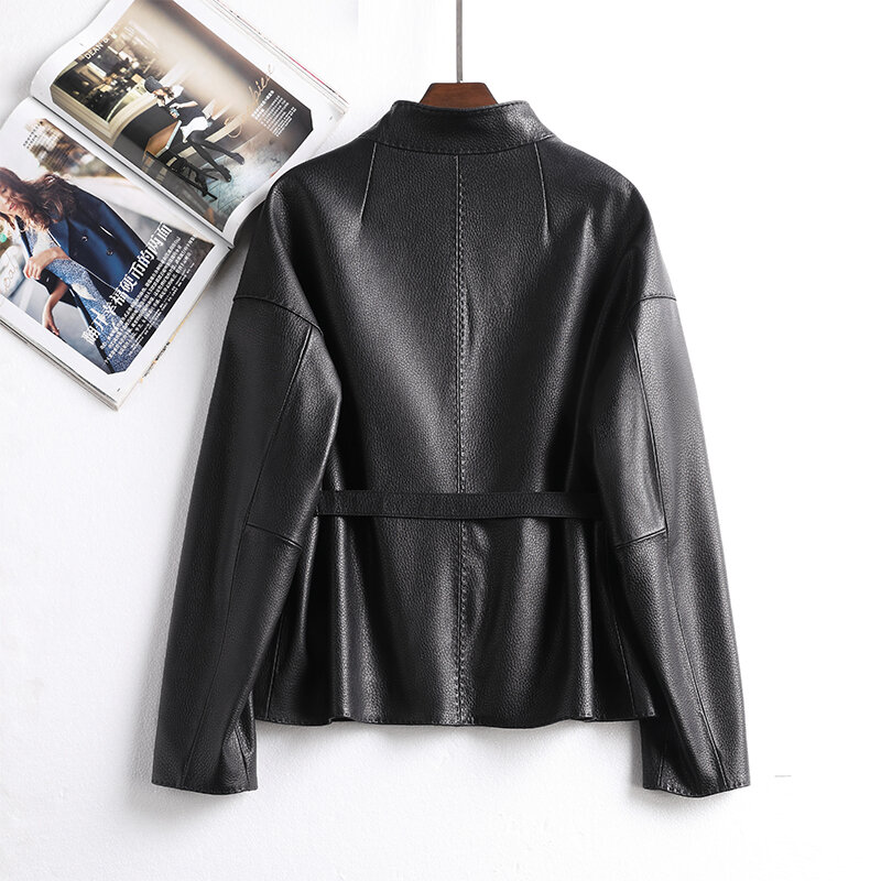 AYUNSUE vera pelle di pecora giacca abbigliamento donna 2023 giacche in vera pelle cappotto in pelle elegante di alta qualità cintura coreana Chaquetas