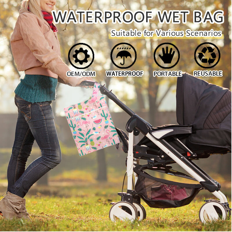 กระเป๋าใส่ผ้าอ้อมเด็ก Mini ขนาด25X20ซม.กันน้ำกระเป๋าผ้าอ้อมกระเป๋าเดินทางเปียกแห้งถุงสำหรับทารกผ้าอ้อมผ้า