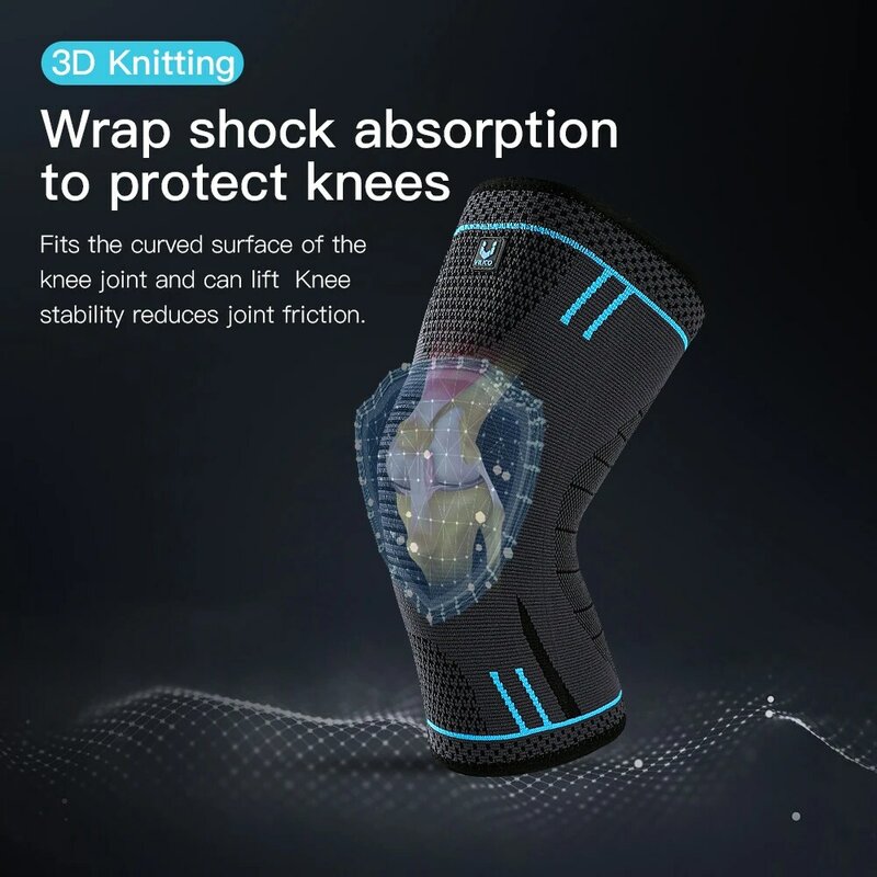 1 Stück Kyncilor Kompression Knie Stütz hülse elastische und atmungsaktive Knies tütze Feder Fitness Sport Basketball Schutz ausrüstung