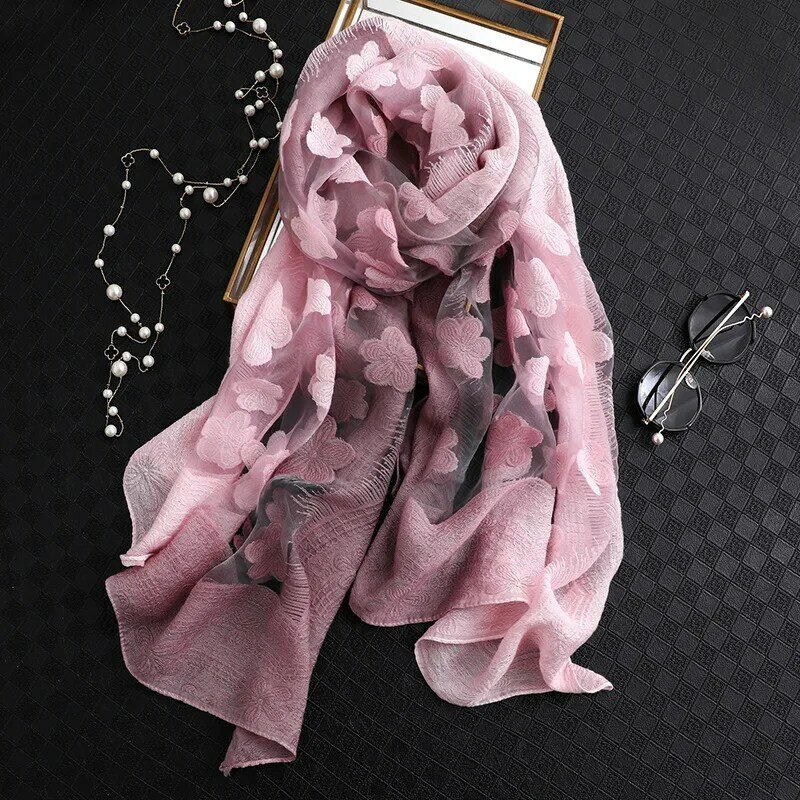 Женский двухцветный шарф из искусственного шёлка, 70x190 см