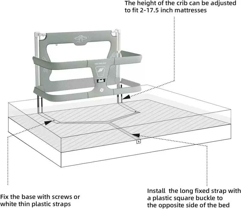 Simples e leve Baby Bed Guardrail, cabeceira Barreira, Safety Rail Fence, Berço, fácil de instalar