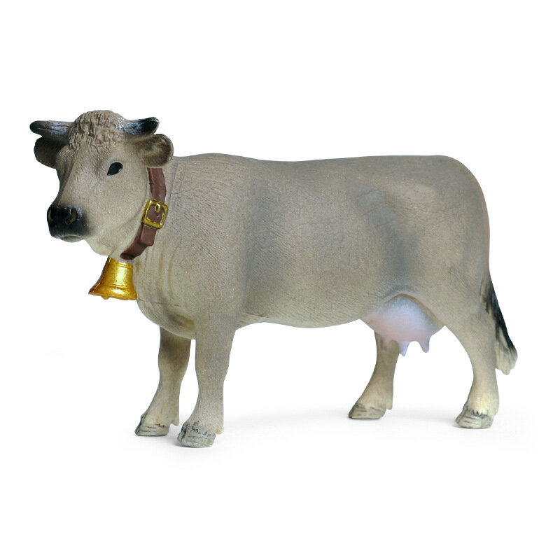 Brinquedo plástico modelo animal simulado, exploração avícola, leiteria, vaca, sólido, ornamentos