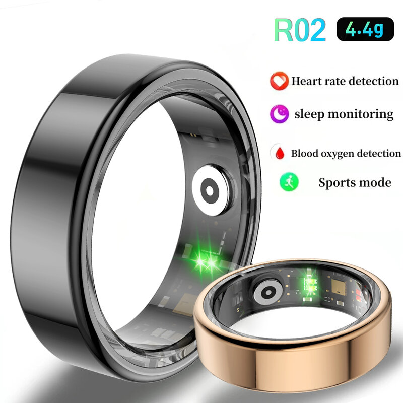 2024 neue 3atm wasserdichte Smart Ring Männer Frauen Multi-Sport-Modus Gesundheit Tracker Titan Ring Bluetooth Herzfrequenz Smart Ring Box
