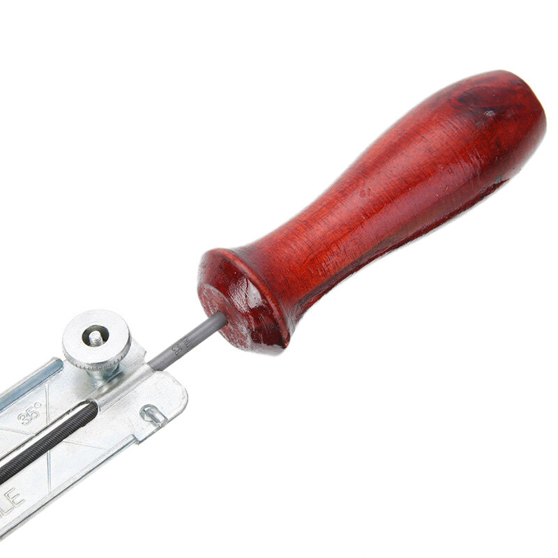 Afilador de afilado plano redondo de 3/16 pulgadas y 4,8mm, Kit de mango de limas de fuerza, herramientas de cadena de motosierra