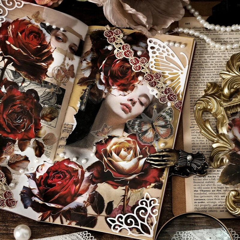 8 confezioni/lotto delicato fiore affari serie pennarelli album fotografico decorazione PET sticker