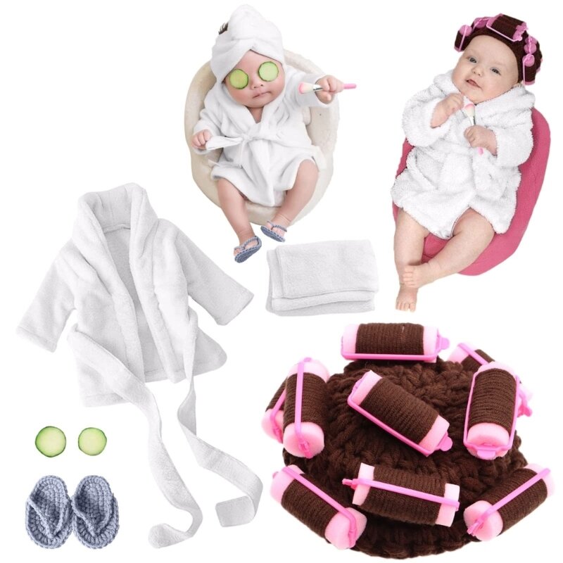 Accessoires photographie pour bébé, serviette bain, bandeau, peignoir, ceinture, costume Photo, cadeau douche