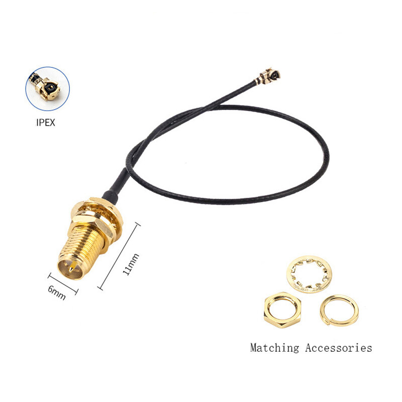 10/15/20cm SMA Female Connector (Outer Screw And Inner Pin) + 1.13 Cable + Ipex Terminal For Wifi Wireless Connection