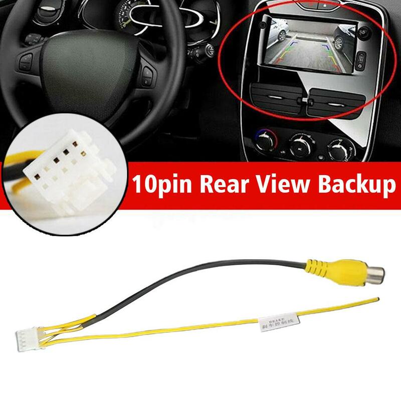 Rear View Backup Camera Cable para carro, 10Pin, adaptador RCA, Android, rádio estéreo, DVD Player, Acessórios para monitores multimídia, B8s2