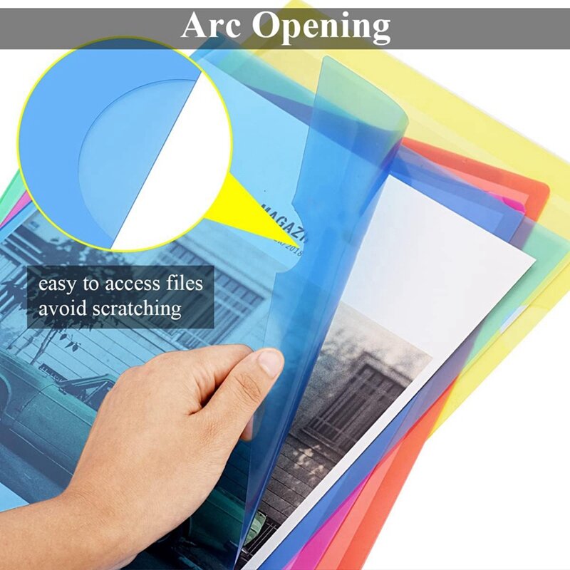 50Pcs Plastic Folders A4 Sleeves Wallets For Protection Files With Top & Side Open Sleeves For A4 Paper Work Office Durable