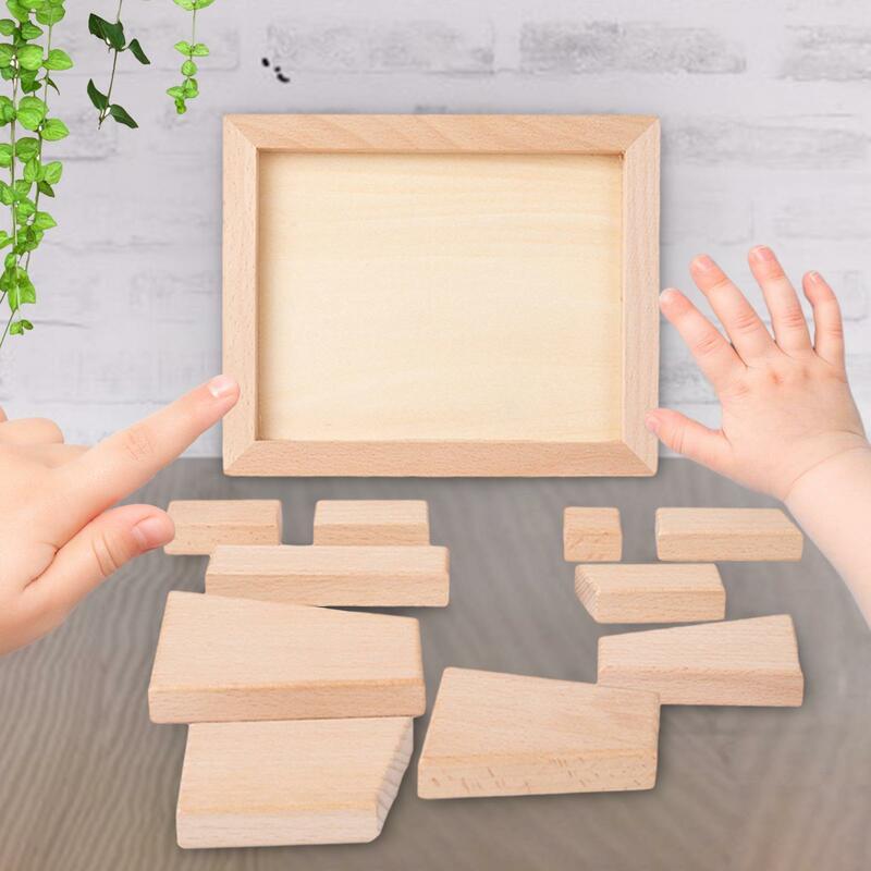 Tangram-rompecabezas de madera con forma geométrica para adultos, juegos portátiles para la familia, juguetes Montessori para niños, niñas y niños