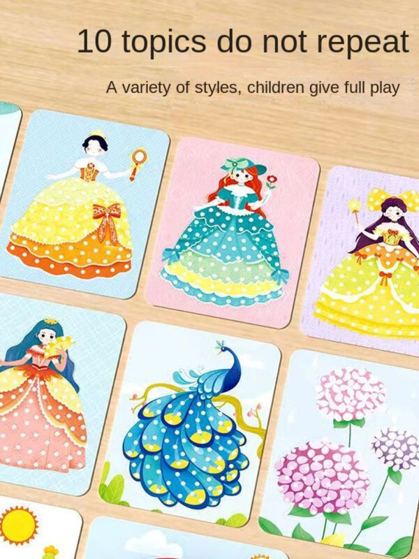 الخيال رسمت باليد فستان متابعة متعة الأميرة استبدال ملصق كتاب الأطفال اللوحة اليدوية اللعب فتاة هدايا عيد