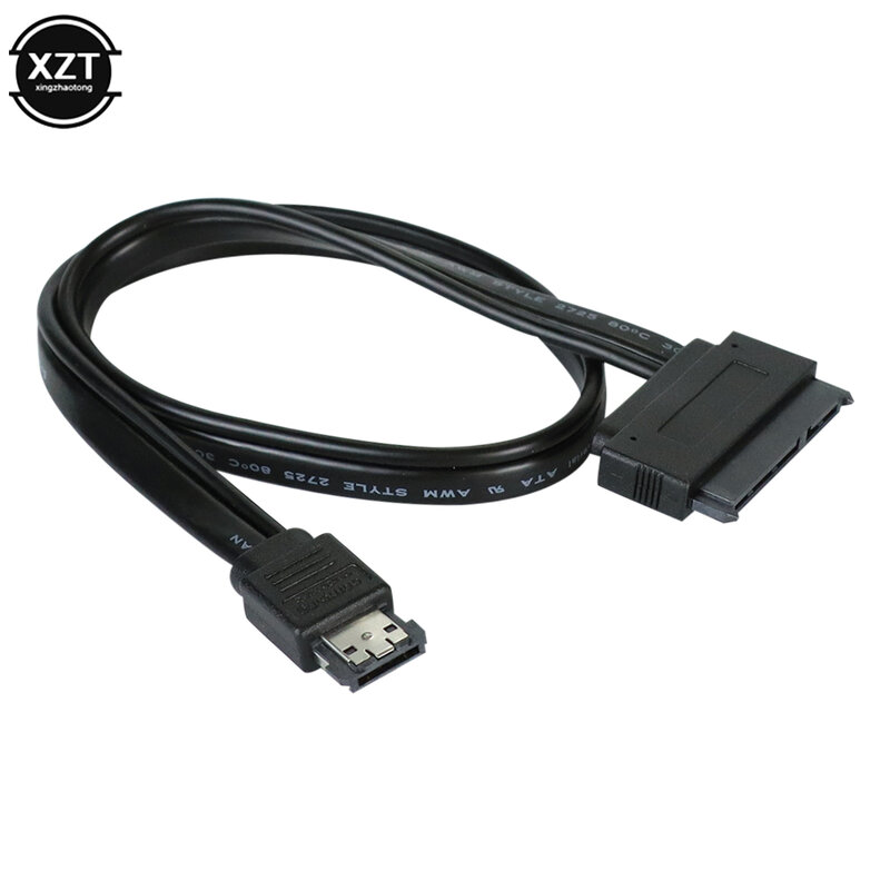 Produk Laris Baru ESATA Daya Ganda USB 5V Combo Ke 22Pin SATA USB Kabel Hard Disk Kualitas Tinggi 1 Buah Kabel 50CM