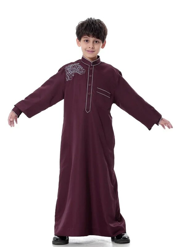 Turco I Bambini Musulmani Abaya Jubba Thobe Kimono Ragazzo Thobe Thawb Caftano per I Bambini Abbigliamento Islamico Lungo Vestaglie Vestito Dubai Arabo