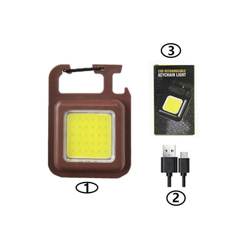 Mini lampe de poche Portable à LED 500mah, lumière blanche froide, porte-clés, Rechargeable par USB, pour Camping en plein air, petit tire-bouchon